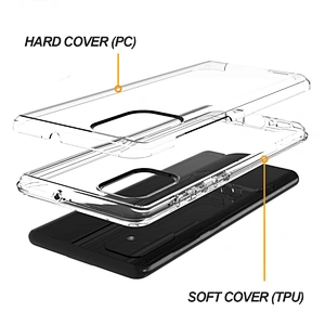 Hybrid Dual Layer TPU PC Transparent Back Mobile Phone Cover Case for Samsung A51 A71 5G M31