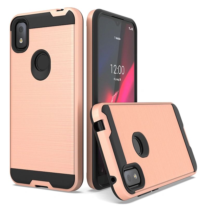 New coming brushed metal design blank black color phone cases for TCL Revvl 4 Plus 5G
