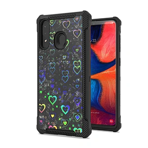 Sweet Heart Glitter Phone Case TPU PC Shockproof Mobile Covers for Samsung A20 A30 A50 A30S A50S