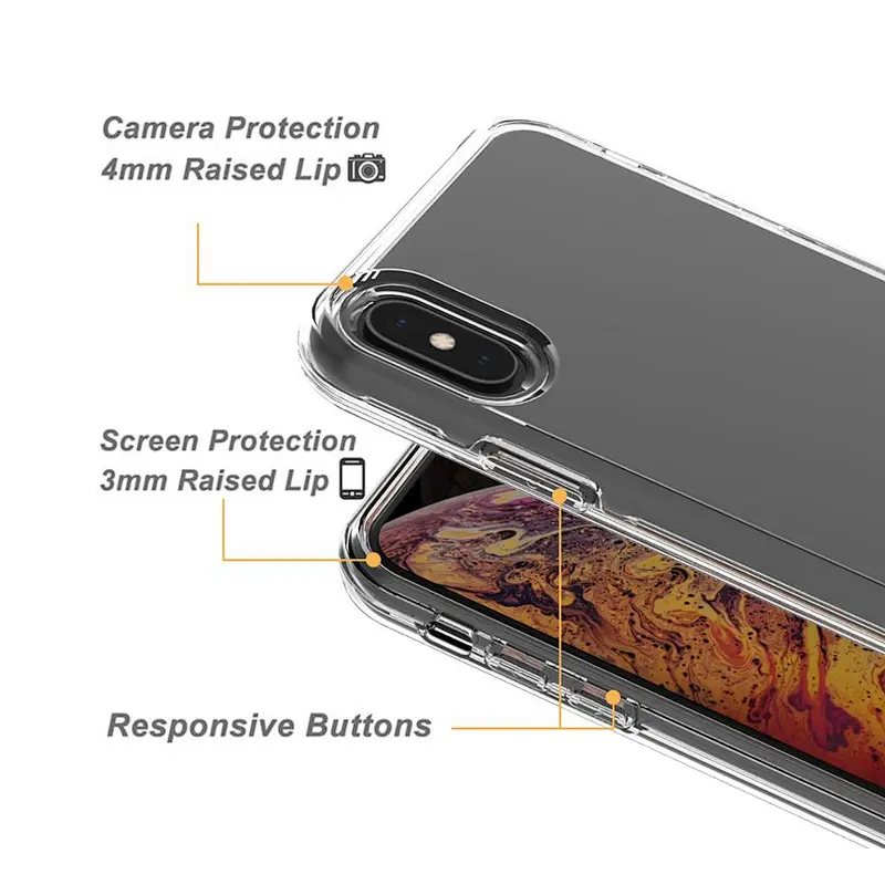 Polish phone cases for Apple Iphone transparent mobile case covers for Iphone xs max