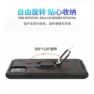 New functional 2 in 1 Combo tpu pc ring holder phone cover For IPhone 11 12 6.1 Mini Pro Max