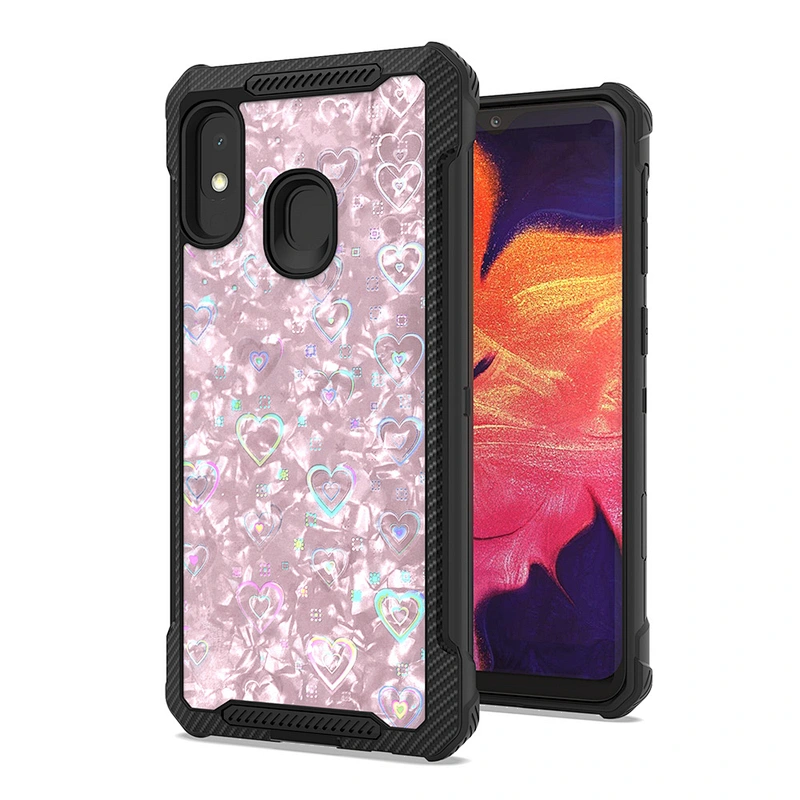 Luxury Sweet Heart Glitter Shell Paper Decorative Mobile Phone Case for Samsung A10E A20E