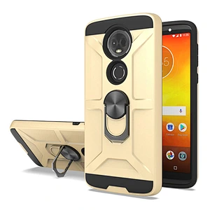 New arrival tpu pc shockproof phone case detachable back cover with ring holder for Motorola E5 Plus