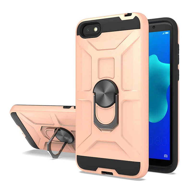 Armour Design Protective Ring Kickstand Cell Phone Back Cover for Huawei Y9 Prime 2019 Y9S P Smart Z