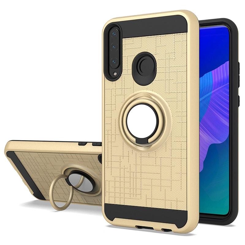 China factory glossy finish mobile phone case with 360 ring for Huawei P40 Lite E Y7P 2020