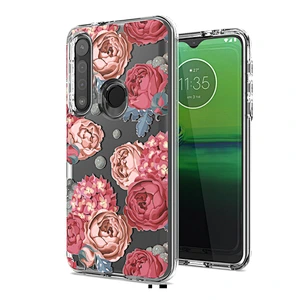 Custom printed clear tpu pc combo mobile phone case for Motorola Moto E5 E7 G8 G9 Play Plus