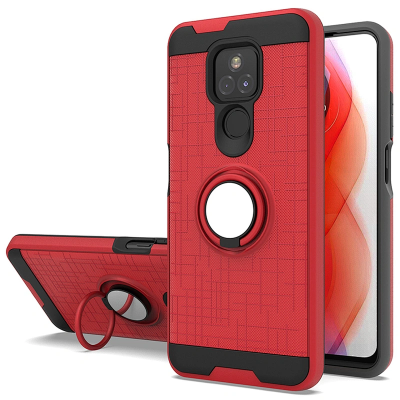 Double Layer 360 Degree Rotation Mobile Covers Phone Case With Ring Holder For Motorola G Play 2021 Power Stylus