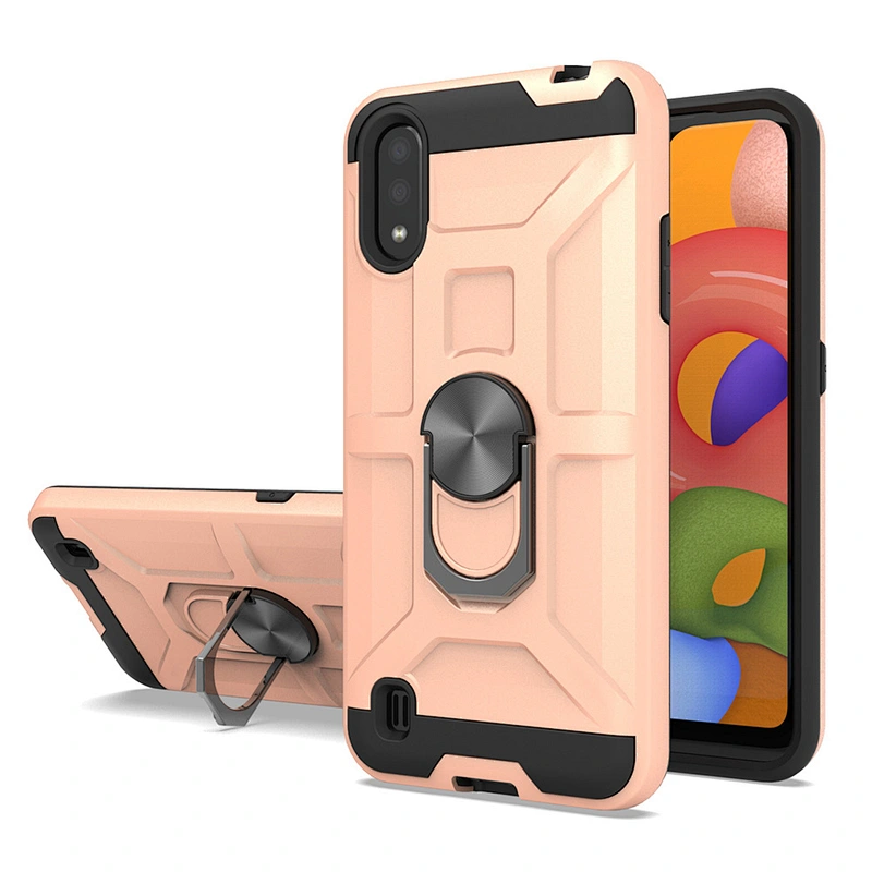 Phone Protection TPU PC Pure Material 360 Ring Bracket Back Cover For Samsung A015F A01