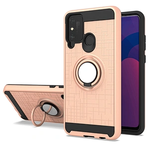 Cloth pattern cell phone case back cover with 360 finger ring holder for Huawei Y5P Y7P Y6P
