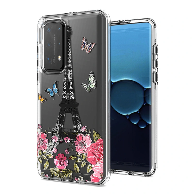 Fashionable flowers transparent custom printing mobile phone back case for Huawei P40 Lite