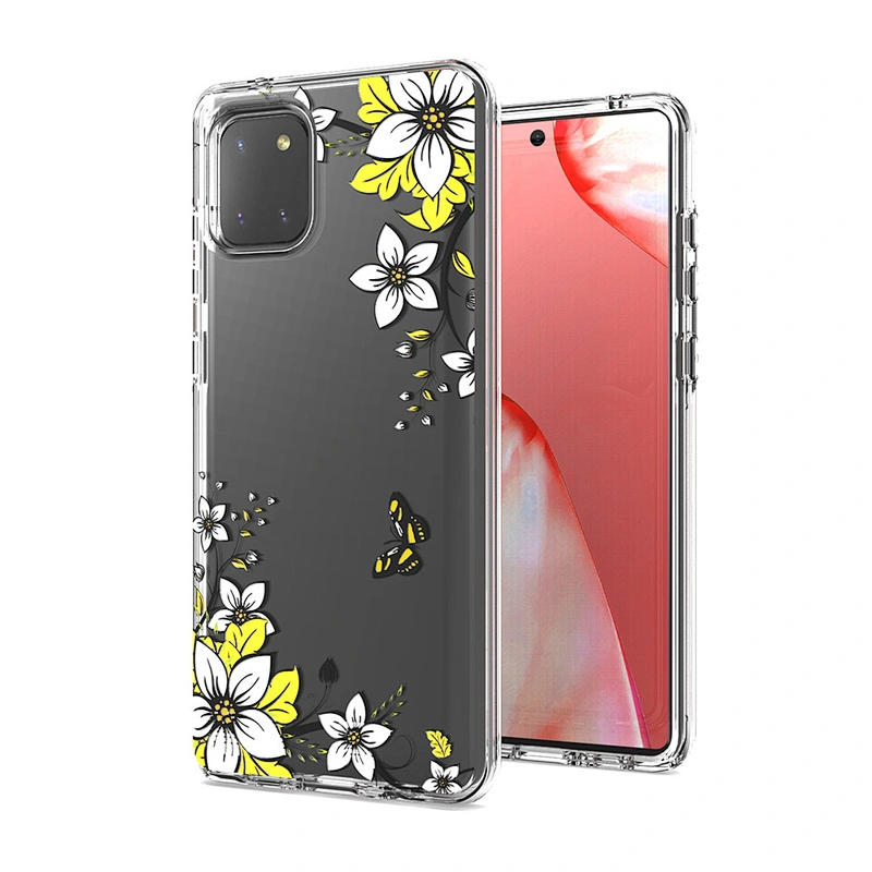 Strong protection beauty printed transparent cell phone mobile cases for Samsung A81 A91 Note 10 S10 Lite