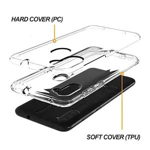 Low MOQ TPU PC material 2 in 1 design HD transparent accessories phone case for Samsung A11