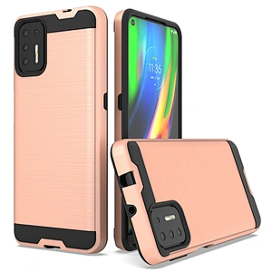 Wholesale Cell Phone Case Brushed Metal Lines Case Cover For Motorola G9 Plus Play E7 One Fusion