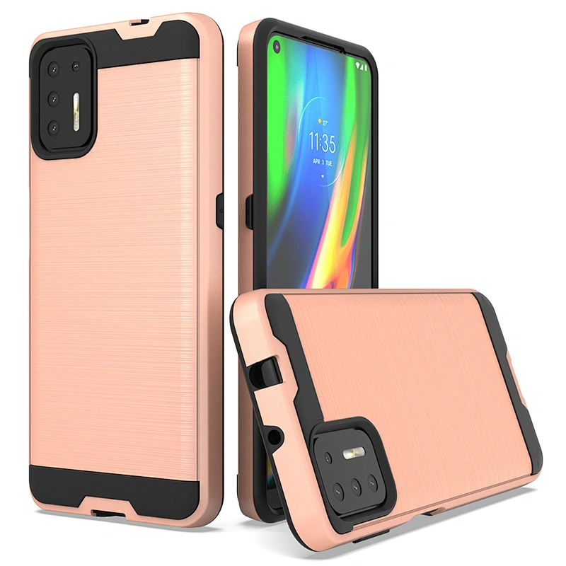 Wholesale Cell Phone Case Brushed Metal Lines Case Cover For Motorola G9 Plus Play E7 One Fusion