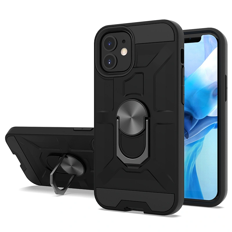 Best selling heavy duty cell phone case with metal ring for IPhone XR 11 Pro max 12