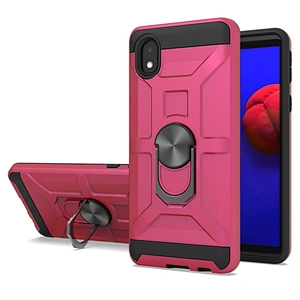 Hard Protective Mobile Cell Phone Cover Case with 360 Metal Ring Kickstand for Samsung A01 Core