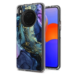 Purple marble durable cover transparent imd phones cases with custom printed for Huawei Y7A Y9A