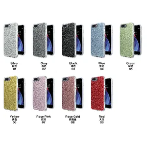 Bling glitter cover case TPU Soft 3 in 1 phone Case  For iphone 8 plus XS XR Xsmax 11 pro max