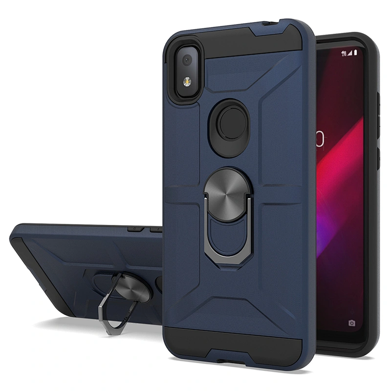 Metal ring put in finger antidrop matte finish cell phone case for TCL Revvl 4 Plus 5G