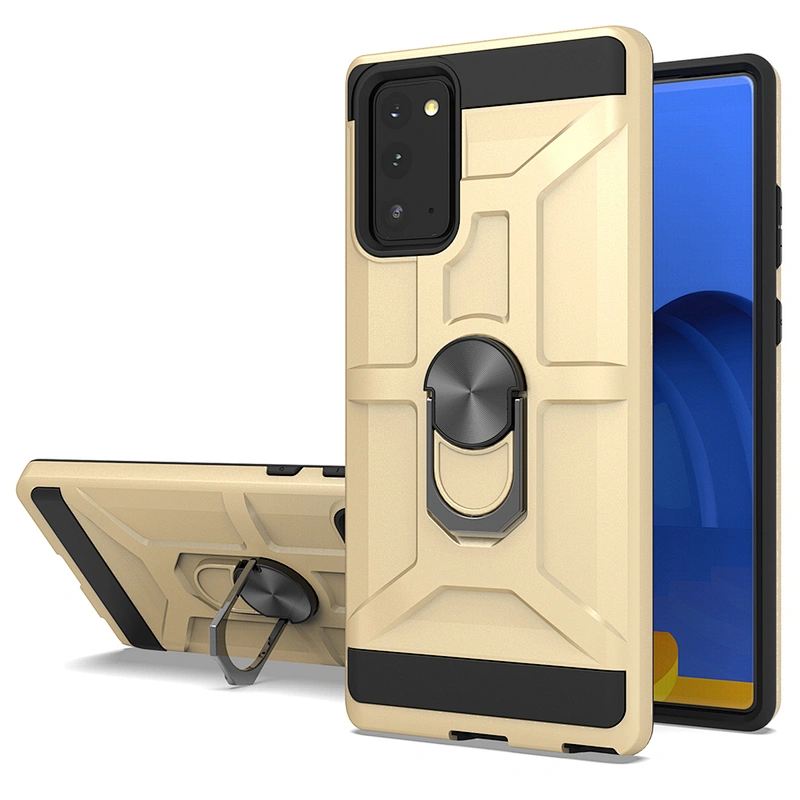 Kickstand tpu pc phone cover case with 360 metal ring holder for Samsung Note 10 Plus 20 Ultra