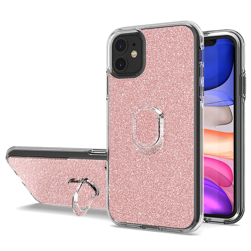 2020 best selling glitter mobile phone case with crystal ring holder for Apple iPhone 11 Pro Max