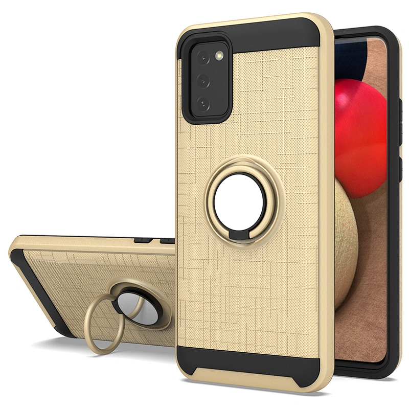 Android models double layers cell phone mobile cases with ring holder for Samsung A02S