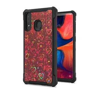 Sweet Heart Glitter Phone Case TPU PC Shockproof Mobile Covers for Samsung A20 A30 A50 A30S A50S