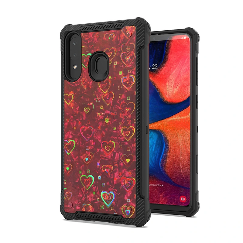 Sweet Heart Glitter Phone Case TPU PC Shockproof Mobile Covers for Samsung A20 A30 A50 A30S A50S