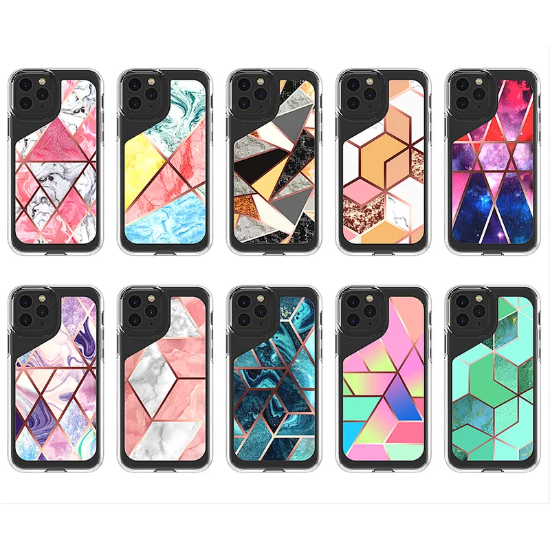 Purple marble durable cover transparent imd phones cases with custom printed for Huawei Y7A Y9A