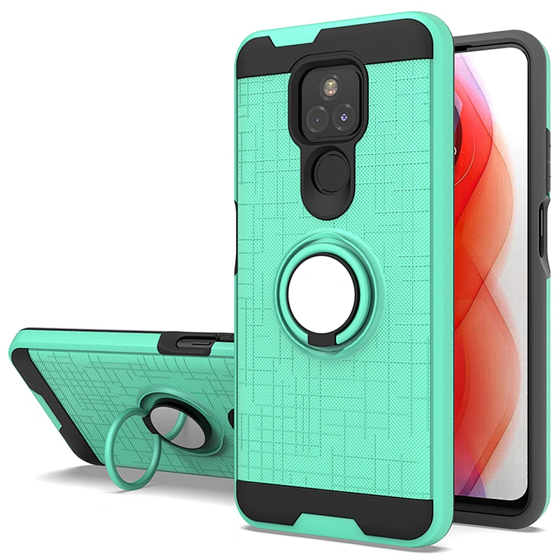 Double Layer 360 Degree Rotation Mobile Covers Phone Case With Ring Holder For Motorola G Play 2021 Power Stylus