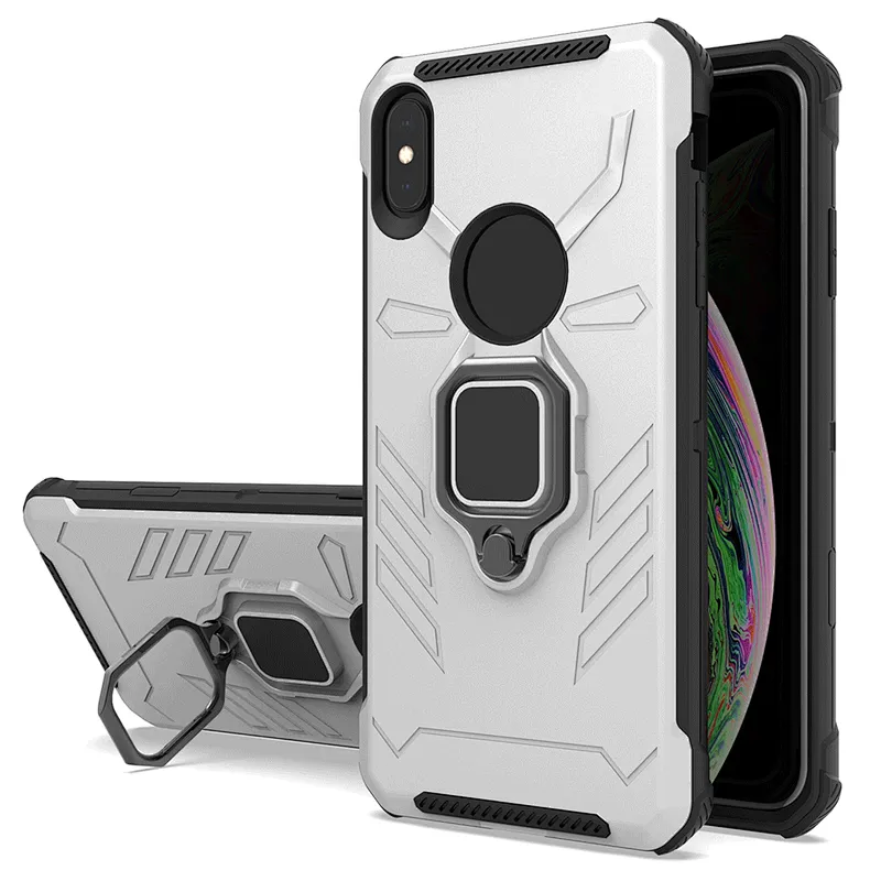 Purple color cell phone case with rotatable ring kickstand for iPhone X XR XS Max