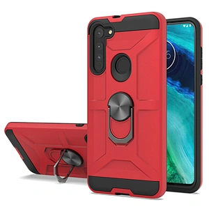 Fashion trend rose gold cell phone case with car bracket metal ring stand for Motorola G8