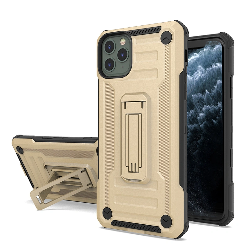 Custom logo hidden kickstand mobile cell phone case for iPhone 6 7 8 Plus 11 12 Mini Pro Max