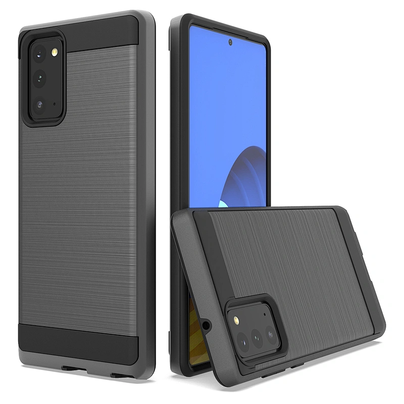 Non-slip Brushed Texture TPU PC Combo Phone Case for Samsung Note10 Plus 20 Ultra