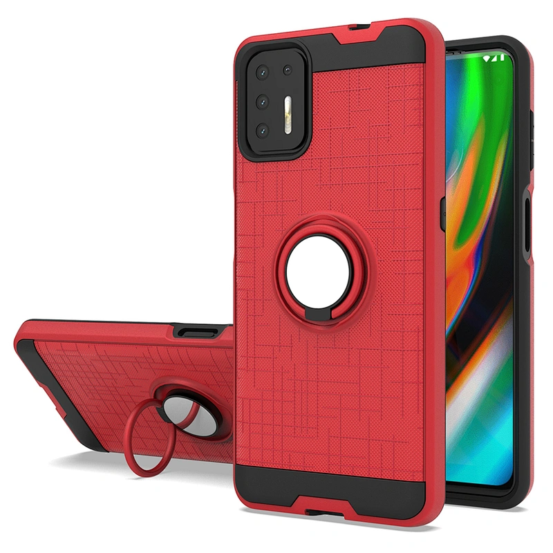 New models back cover cell phone cases with 360 ring holder for Motorola G9 Play Plus