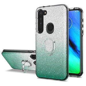 Gradient Bling Glitter ring holder mobile phone case For Motorola Moto G8 E7 G8 Power Lite E6S