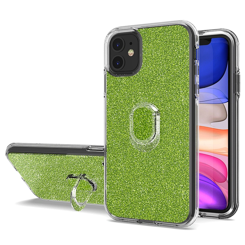 2020 best selling glitter mobile phone case with crystal ring holder for Apple iPhone 11 Pro Max