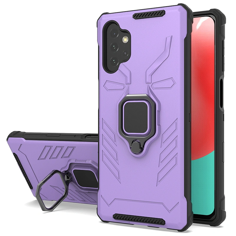 Drop protection matte finish cover phones case with metal ring for Samsung A72 A12 A52 A32
