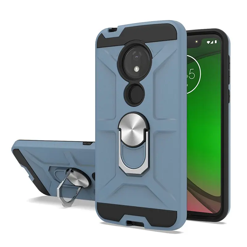 Shockproof phone accessories tpu mobile covers with ring kickstand for Motorola Moto G7 Play
