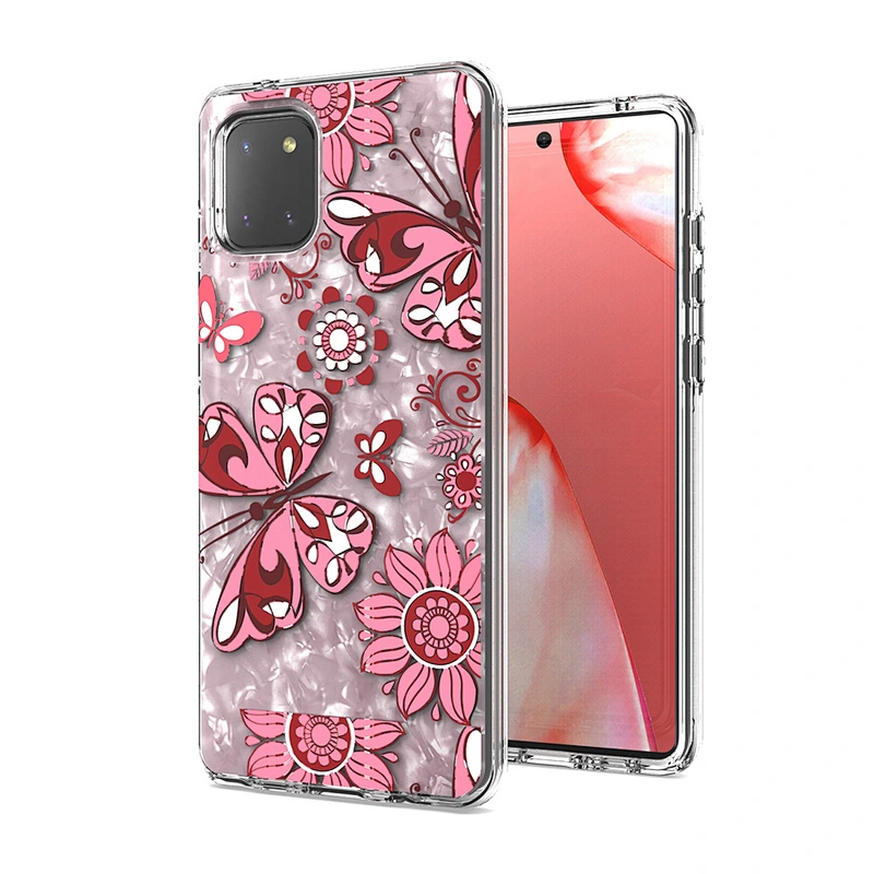 3 in 1 fashion design phone case with pink color shell paper hard protective case for Samsung A21 A11 A51 A71 A81