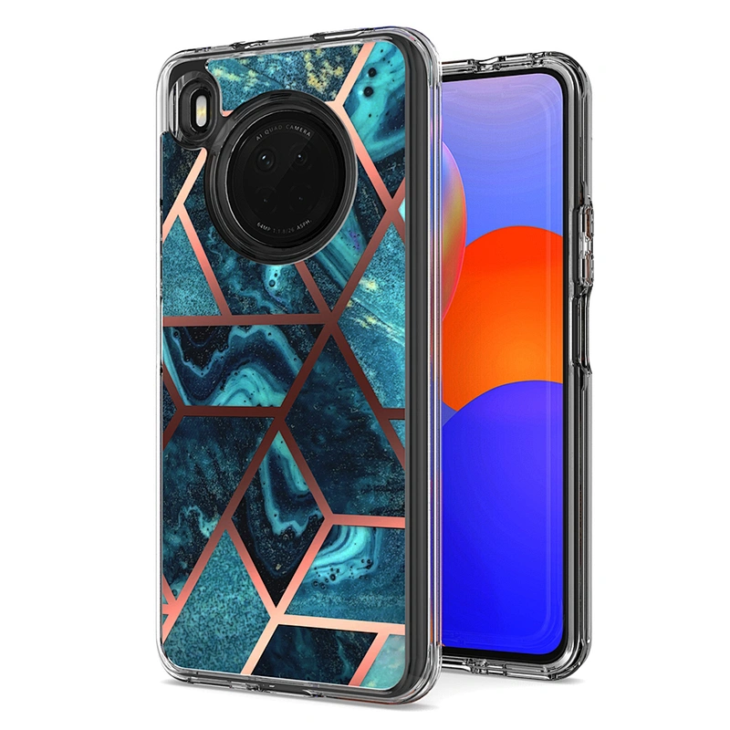 Purple marble durable cover transparent imd phones cases with custom printed for Huawei Y7A Y9A