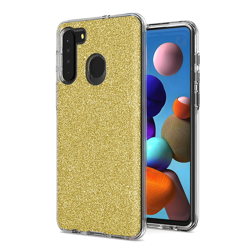 Shiny Transparent Bling Glitter Cell phone case For Samsung A11 A31 A71 A21S Note 20 Ultra