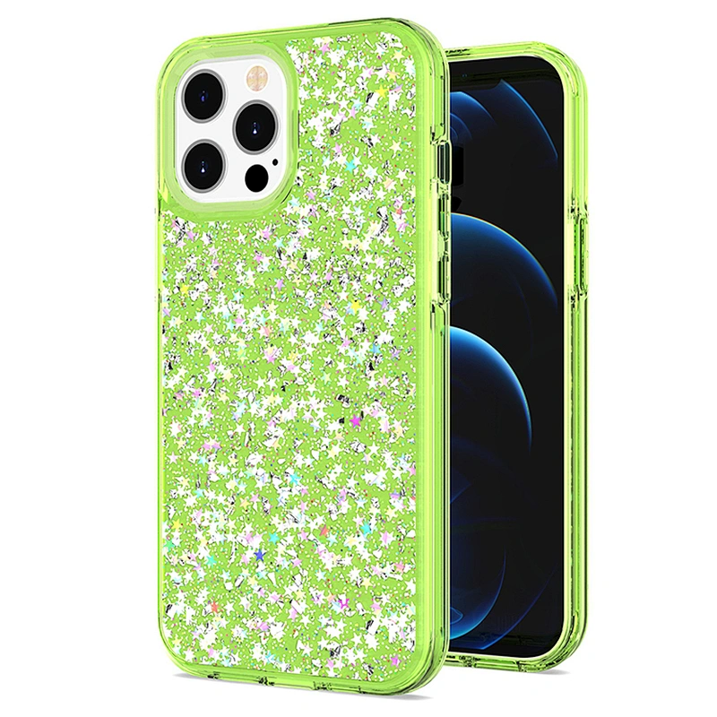 SitaMail Guangzhou TPU PC Cover Case 2 In 1 Epoxy Shinning Mobile Phone Shell For iPhone 12 Pro Max Mini