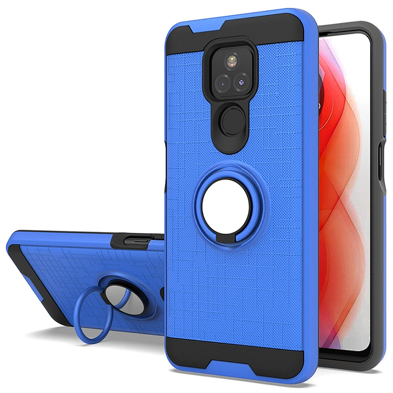 Double Layer 360 Degree Rotation Mobile Covers Phone Case With Ring Holder For Motorola G Play 2021 Power Stylus