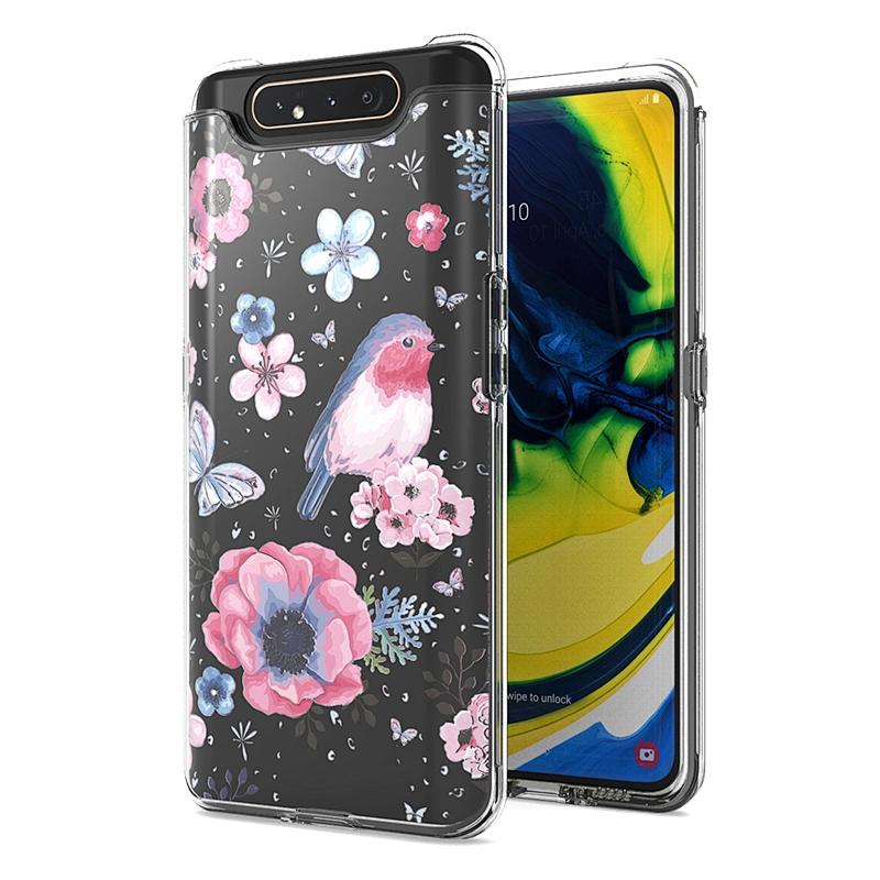 Transparent phone accessories clear tpu pc customized combo back housing for Samsung A80 A90