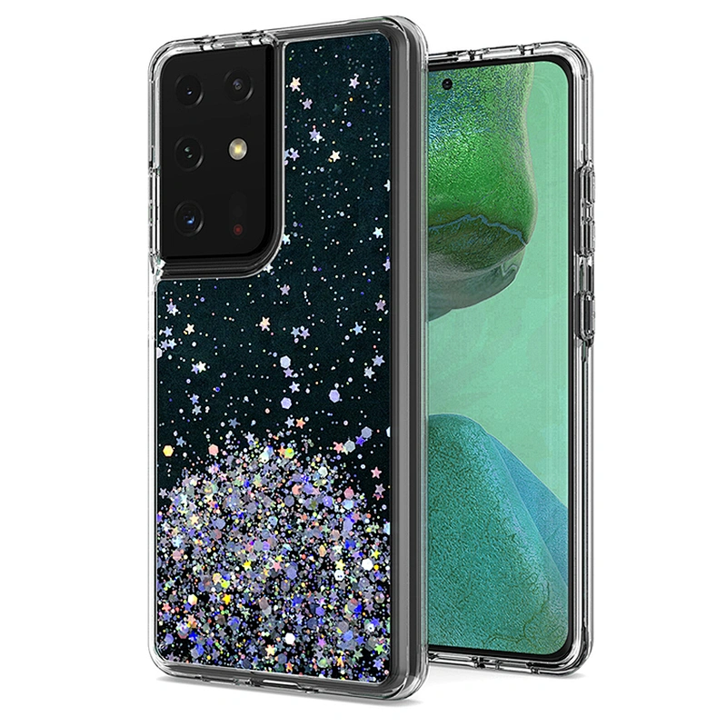 2021 Custom sparkle epoxy giltter bling cell phone cases for Samsung Note 20 cases S21 plus