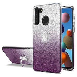 Girl Gradient Glitter Flash Paper Phone Covers For Samsung A31 A71 A21S Note 20 Ultra A01 Core