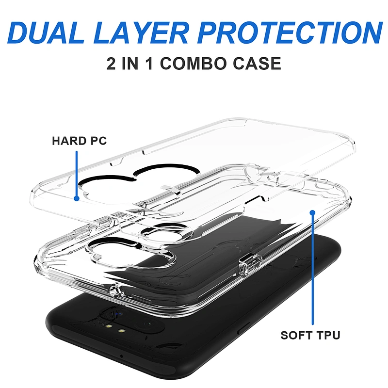 Double Layer Clean Ultra High Clear Transparent TPU phone cases For Huawei P40 Lite Y6P Y7P Y5P 2020