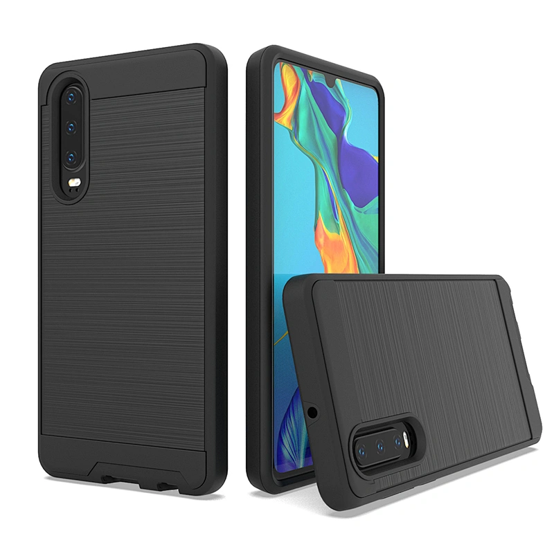 Full Protective Hard Mobile Phone case brushed metal Cell Phone Case for huawei P30