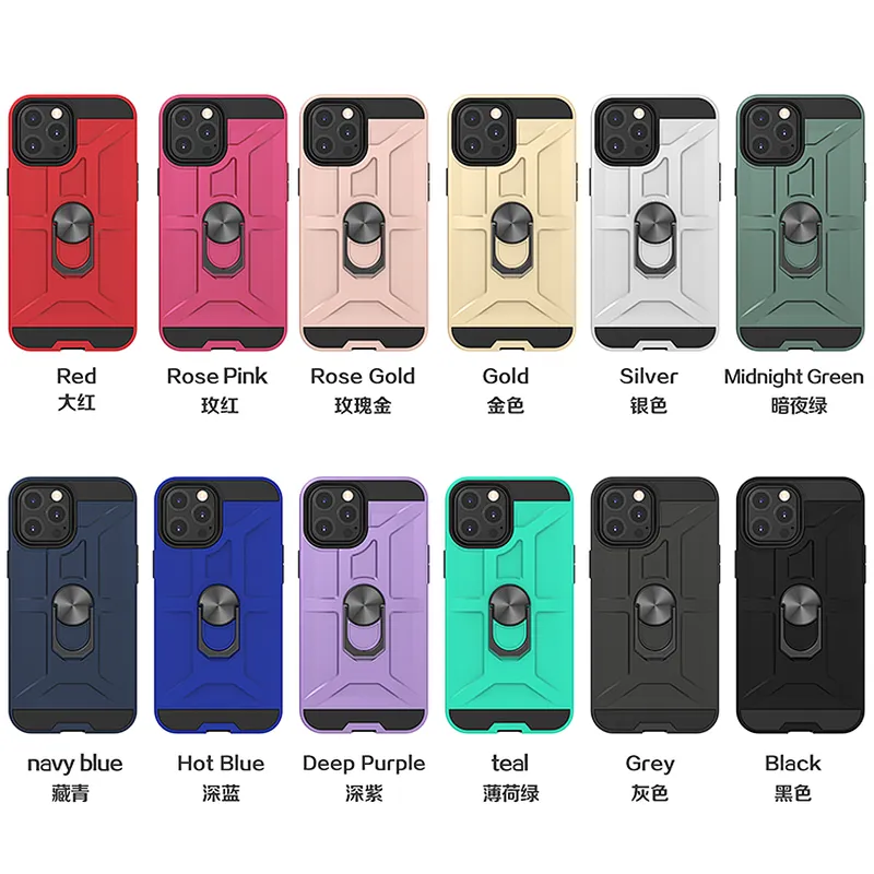 Cell Back Cover 360 Ring Holder Mobile Phone Case For I Phone X XS XR 7 8 Plus For Apple iPhone 11 12 Pro Max